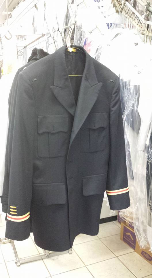 Military uniform jacket cleaning at Maple Cleaners Clean All Dry